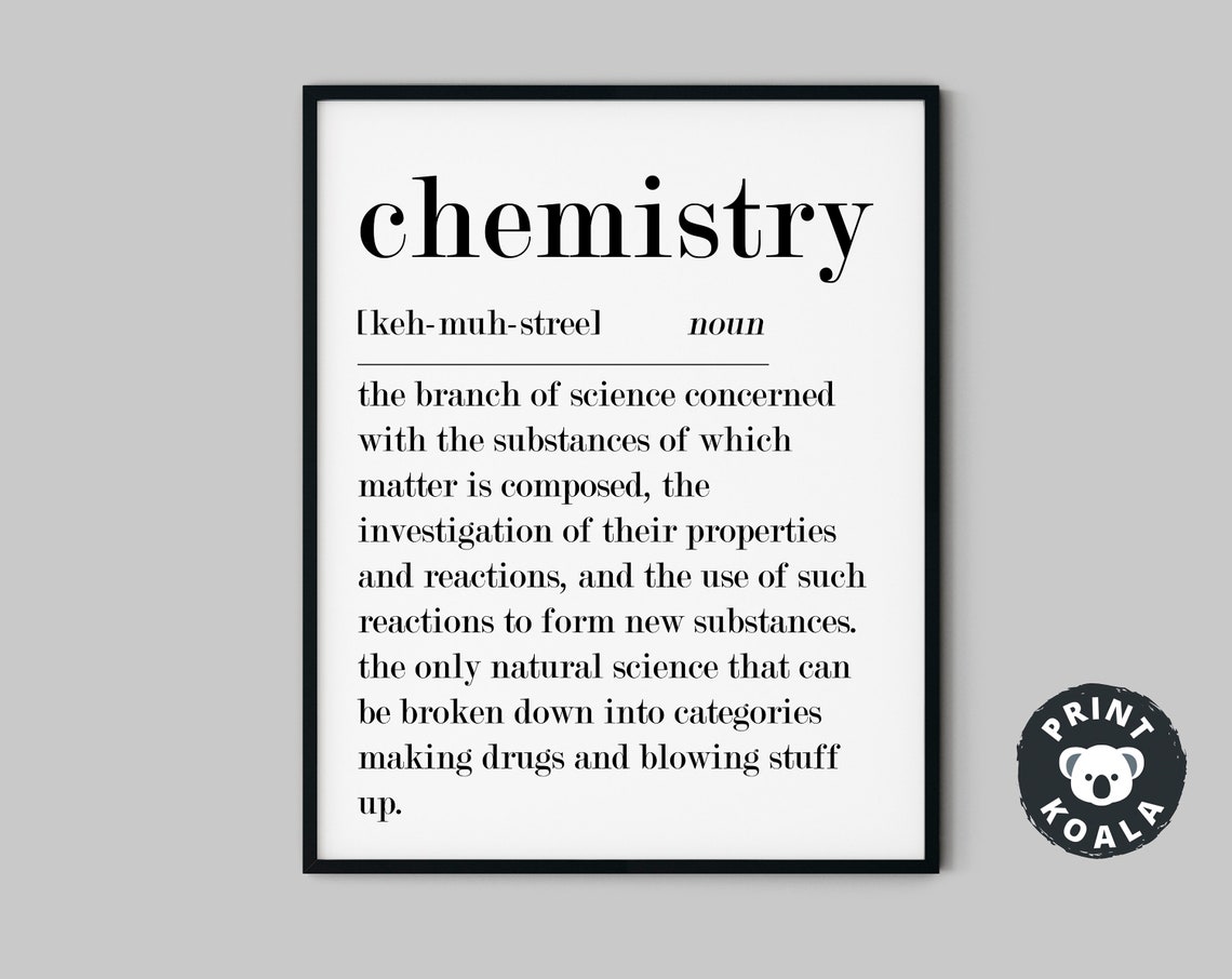 Chemistry Definition Funny Science Dictionary Style Humor Poster