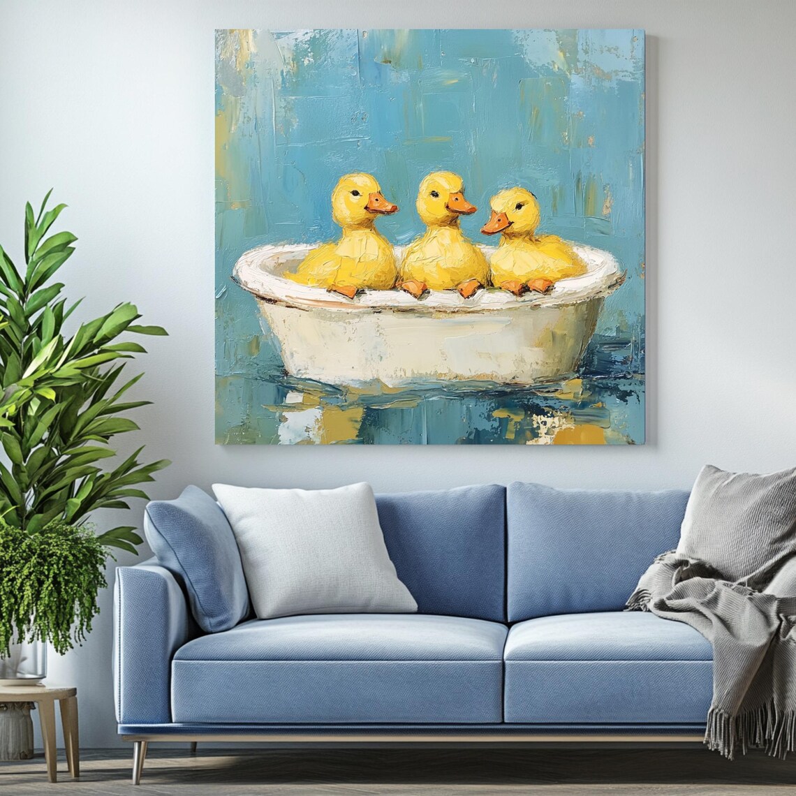 Three Ducks In Bathtub Poster, Nursery Decor - Image 2