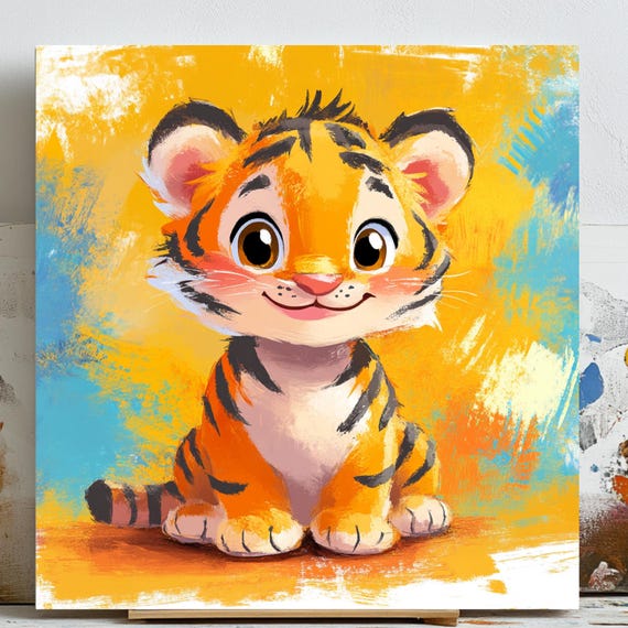 Baby Tiger, Modern Tiger Decor Art Print