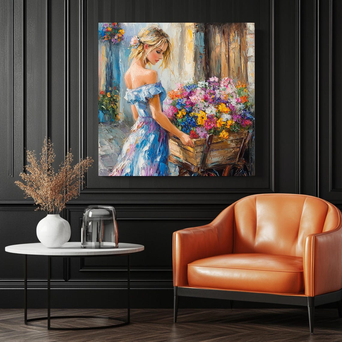Woman With Flower Cart, Vintage Floral Poster - Image 3