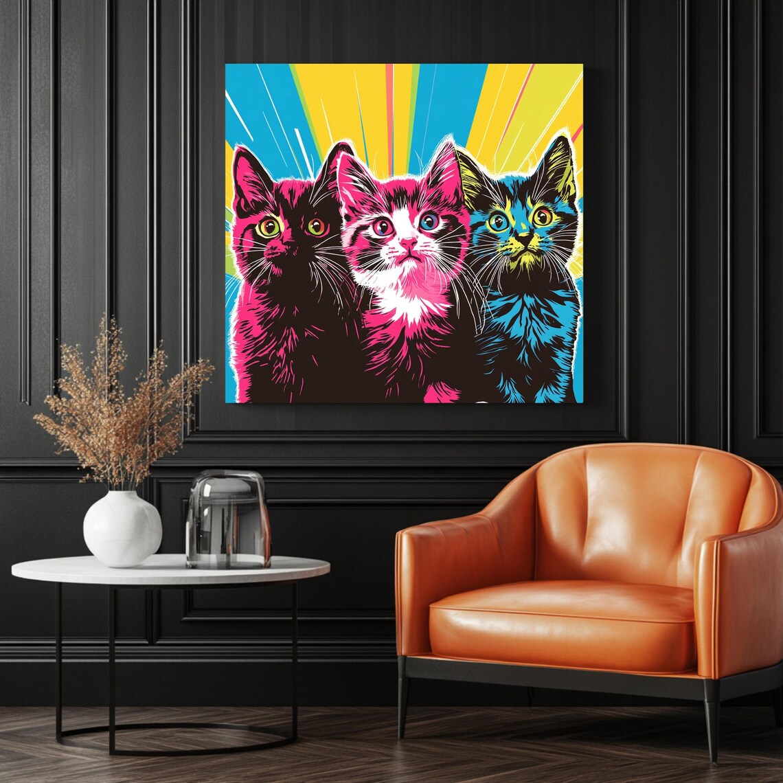 Cats Wall Art, Modern Cat Home Decor - Image 3