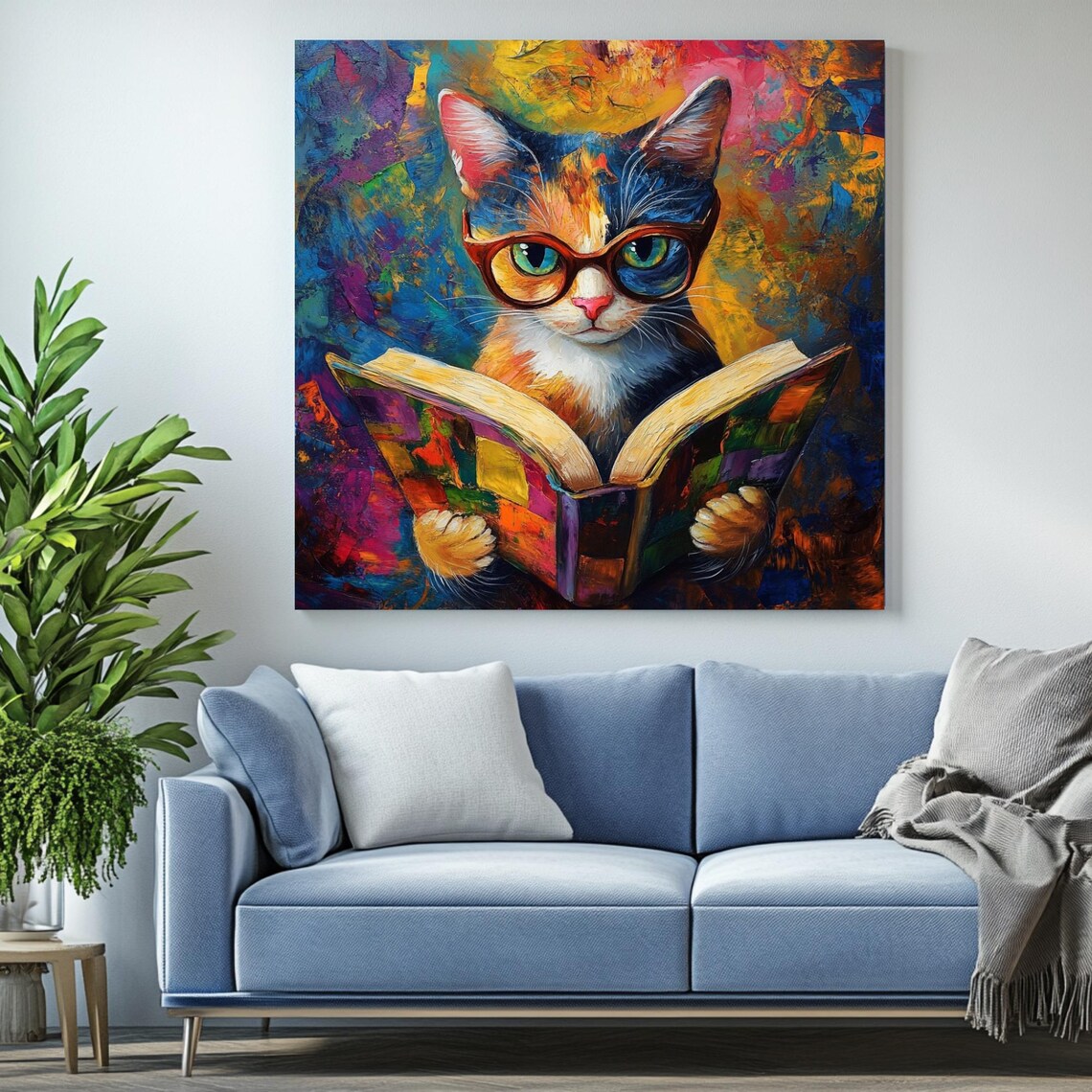 Cat With Glasses, Book Lover Gift - Image 2