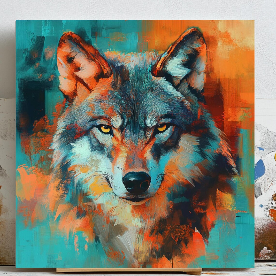 Wolf Wall Art, Rustic Modern Home Decor