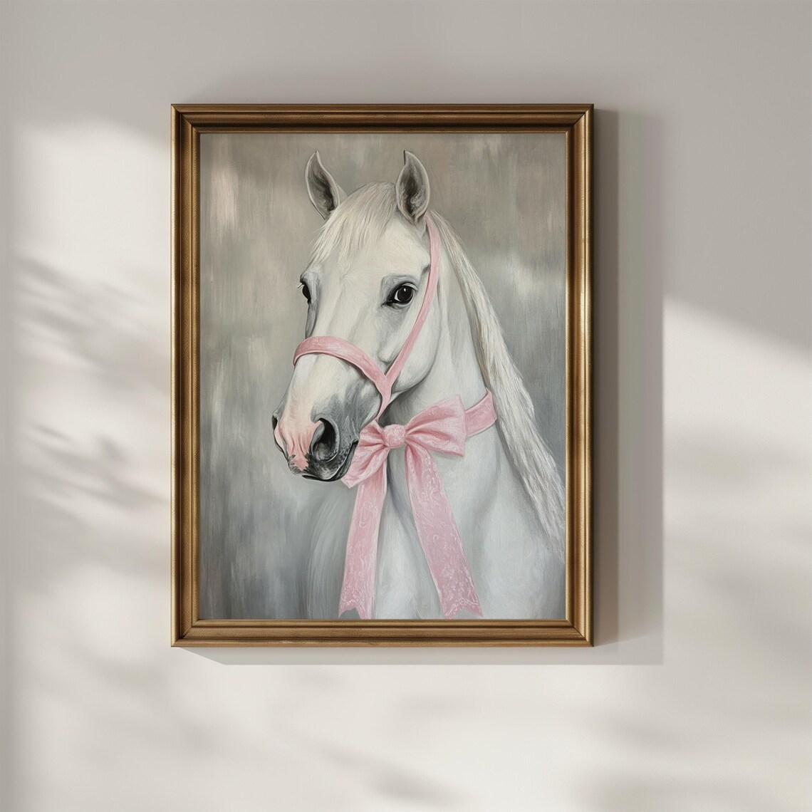 Pink Horse Coquette Bow Art Print, Nursery Decor - Image 2