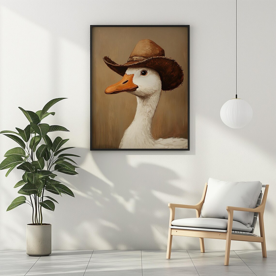 Silly Cowboy Goose Nursery Kids Room Art Print - Image 4