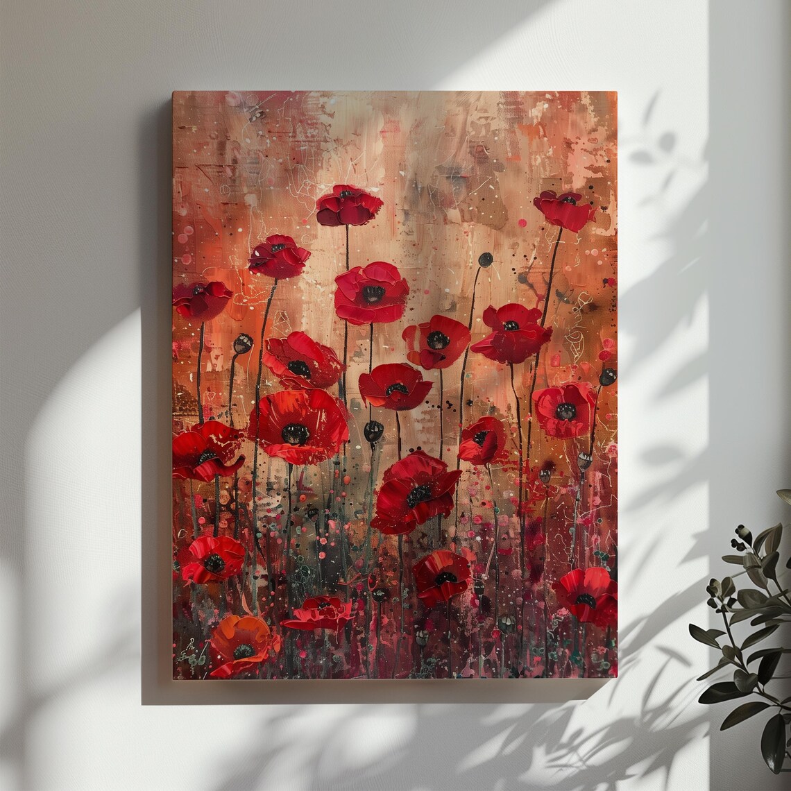 Poppy Flowers Vintage Floral Art Print - Image 2