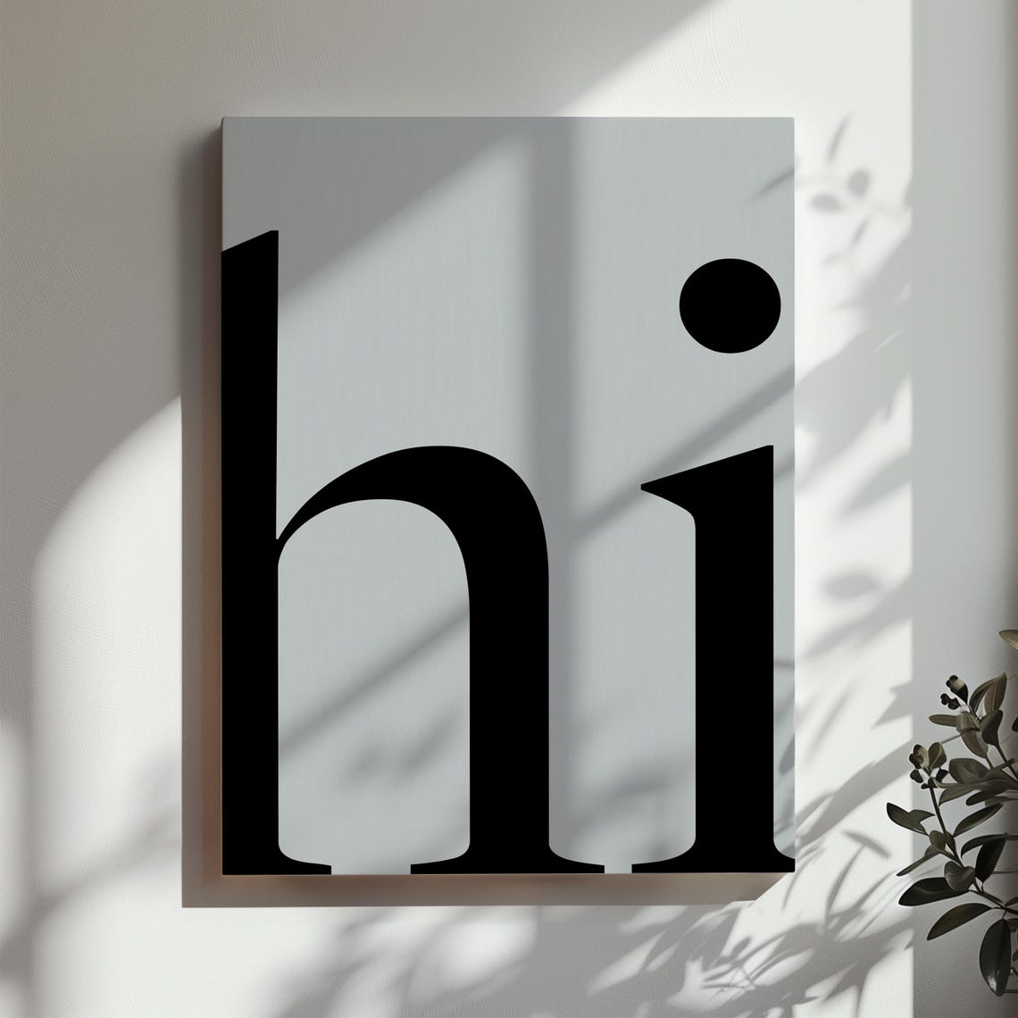 Minimalist Black and White Hi Typography Modern Entryway Wall Poster - Image 2