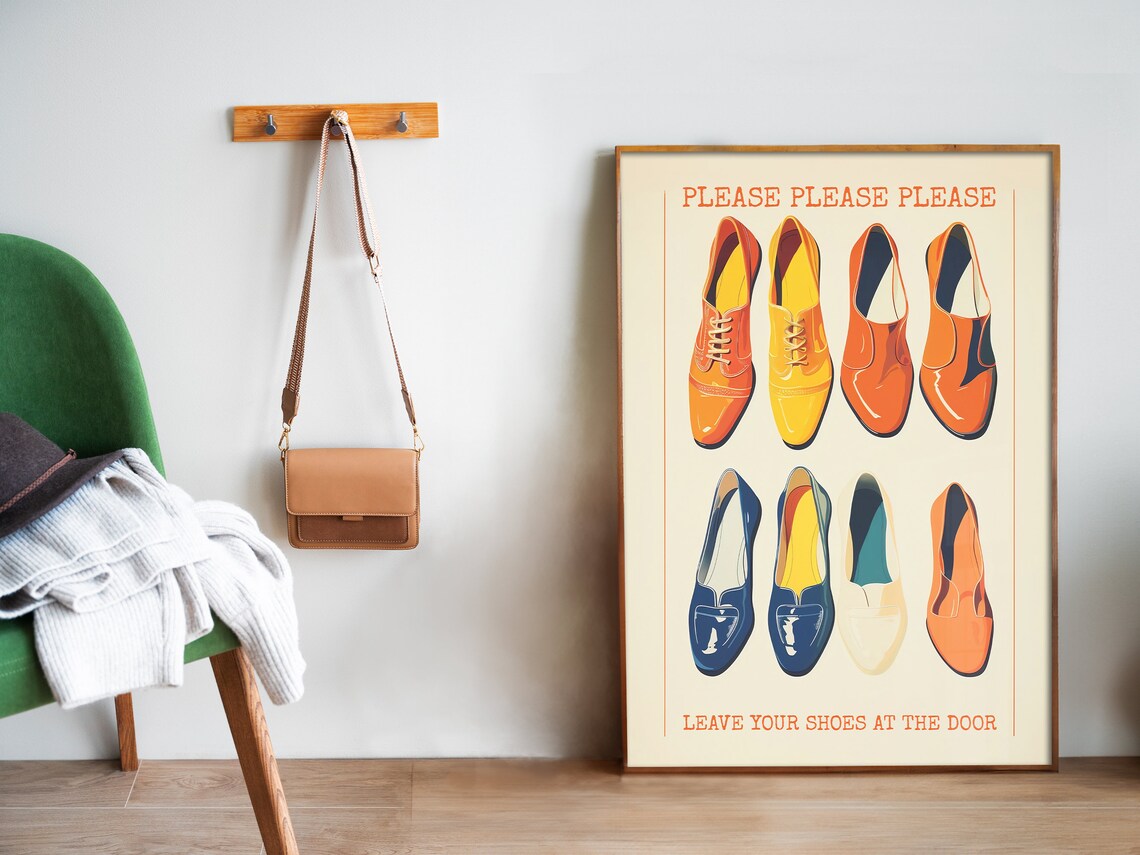 Leave Your Shoes At The Door Funny Retro Poster - Image 5