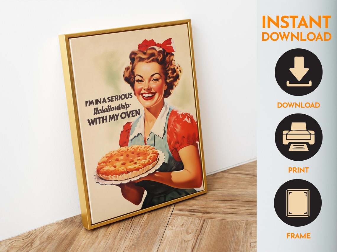 Funny Kitchen Poster Retro Housewife Art Print - Image 6