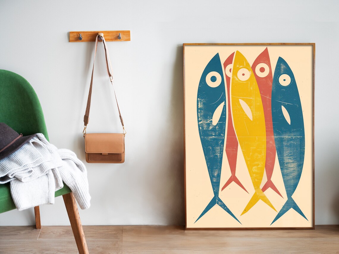 Retro Sardines Kitchen Art Print, Vintage Seafood - Image 5
