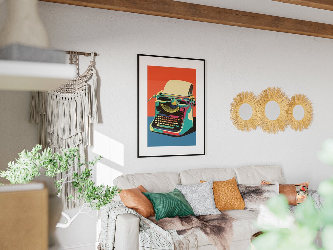 Retro Typewriter Print, Maximalist Literary Art - Image 3