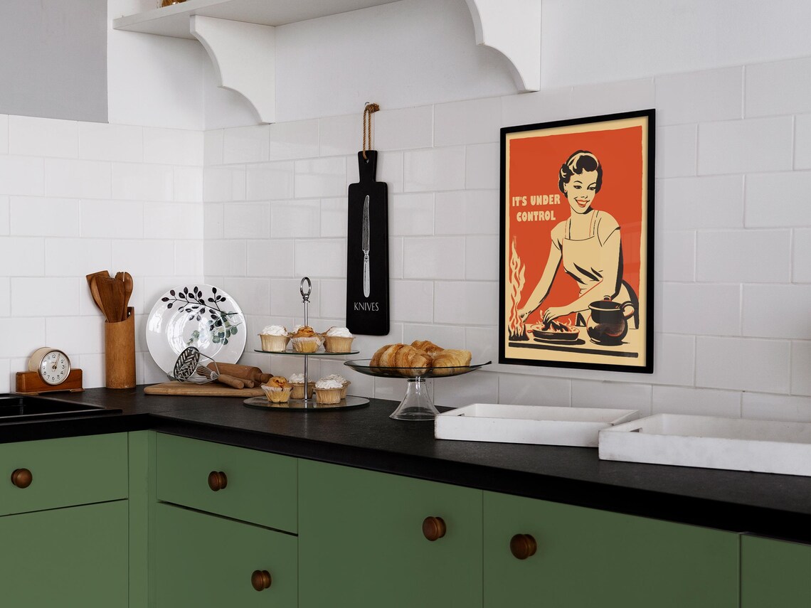 Retro Funny Kitchen Art, Vintage 50s Atomic Age - Image 2