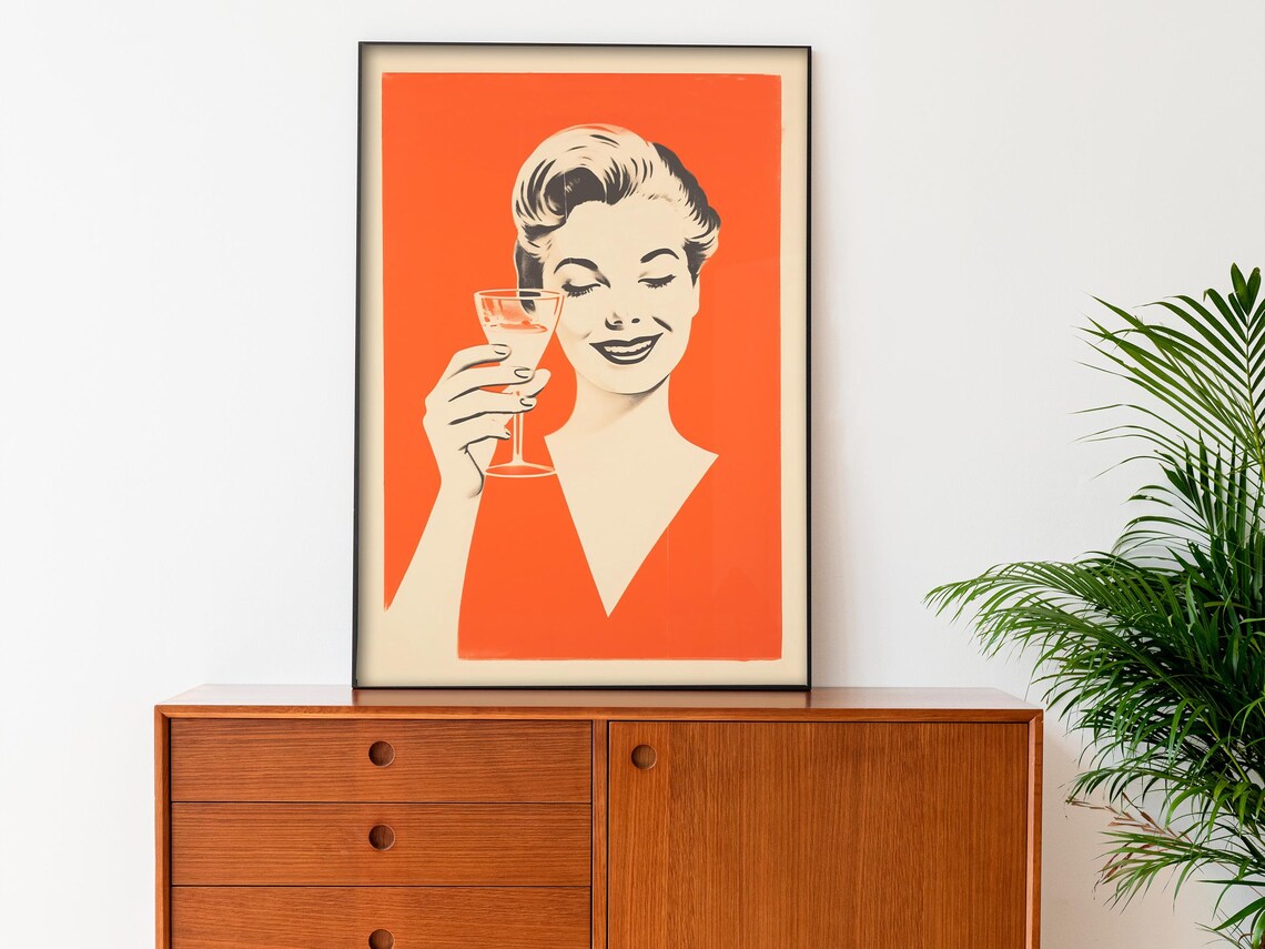 Retro Kitchen Cocktail Poster, Vintage Bar Decor - Image 3