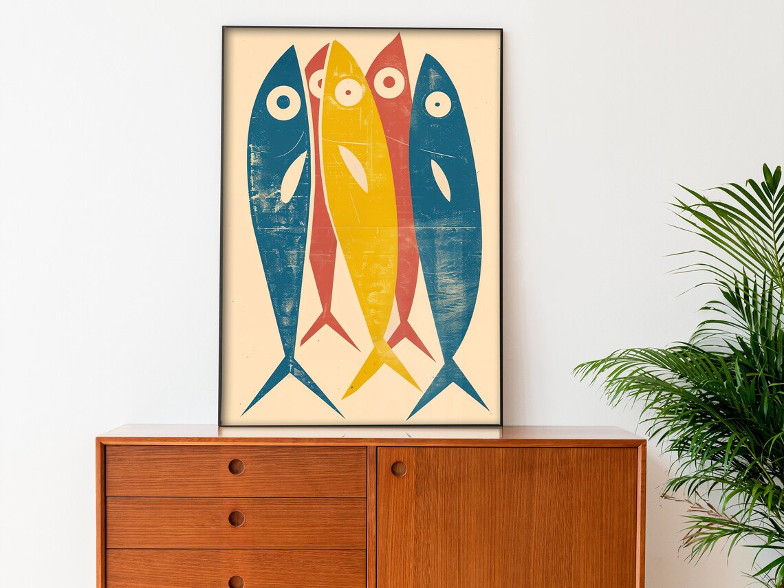 Retro Sardines Kitchen Art Print, Vintage Seafood - Image 3