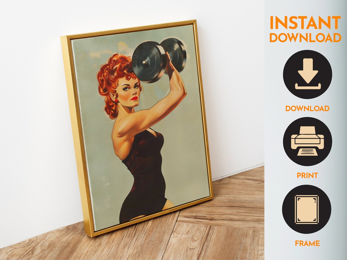 Retro Gym Poster, Fitness Bodybuilding Art Print - Image 6