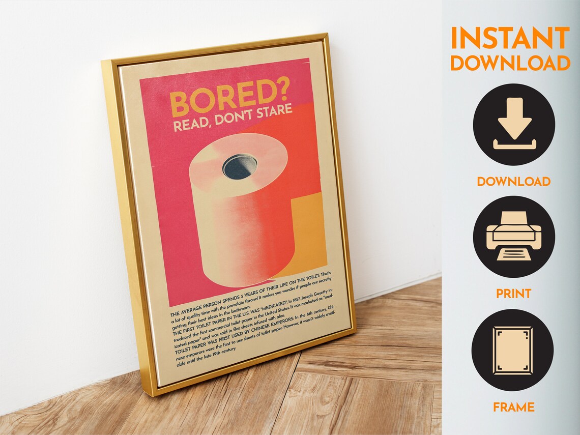 Retro Toilet Bathroom Humor Poster Print - Image 4