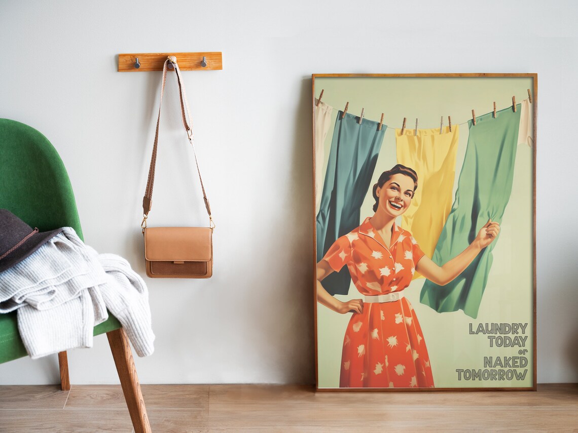Laundry Room Retro Housewife Poster Print - Image 5