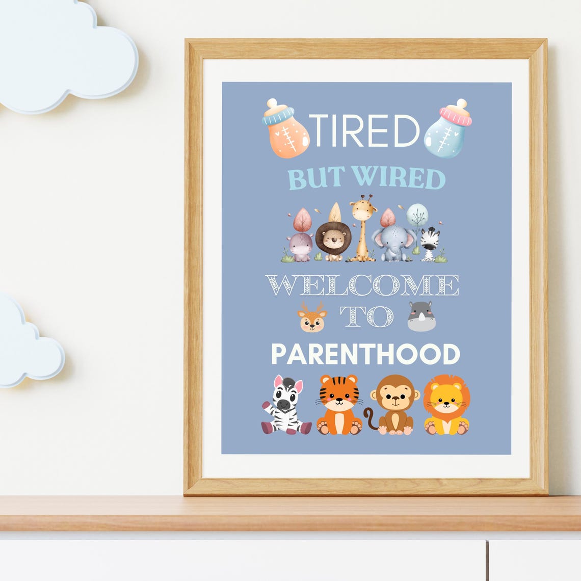 Safari Nursery Art Print, Cute Animals