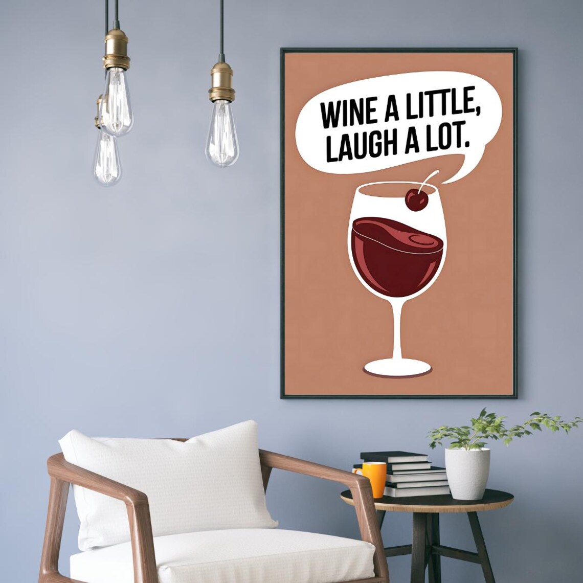 Wine Quote Art Print, Modern Bar Cart Decor - Image 3