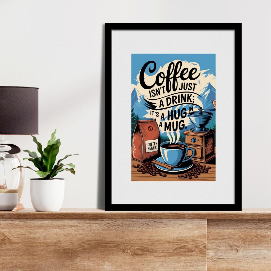 Coffee Sayings Poster, Cafe Kitchen Art Print - Image 4