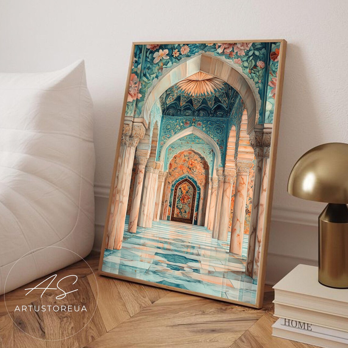 India Archway Travel Poster, Jaipur Illustration