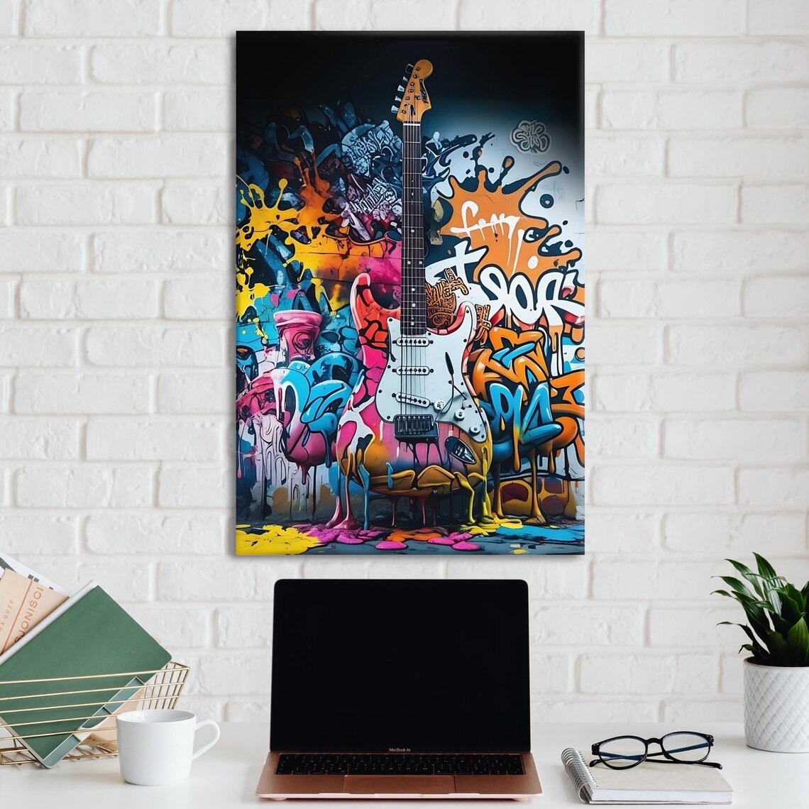 Street Art Guitar, Graffiti Music Decor - Image 3