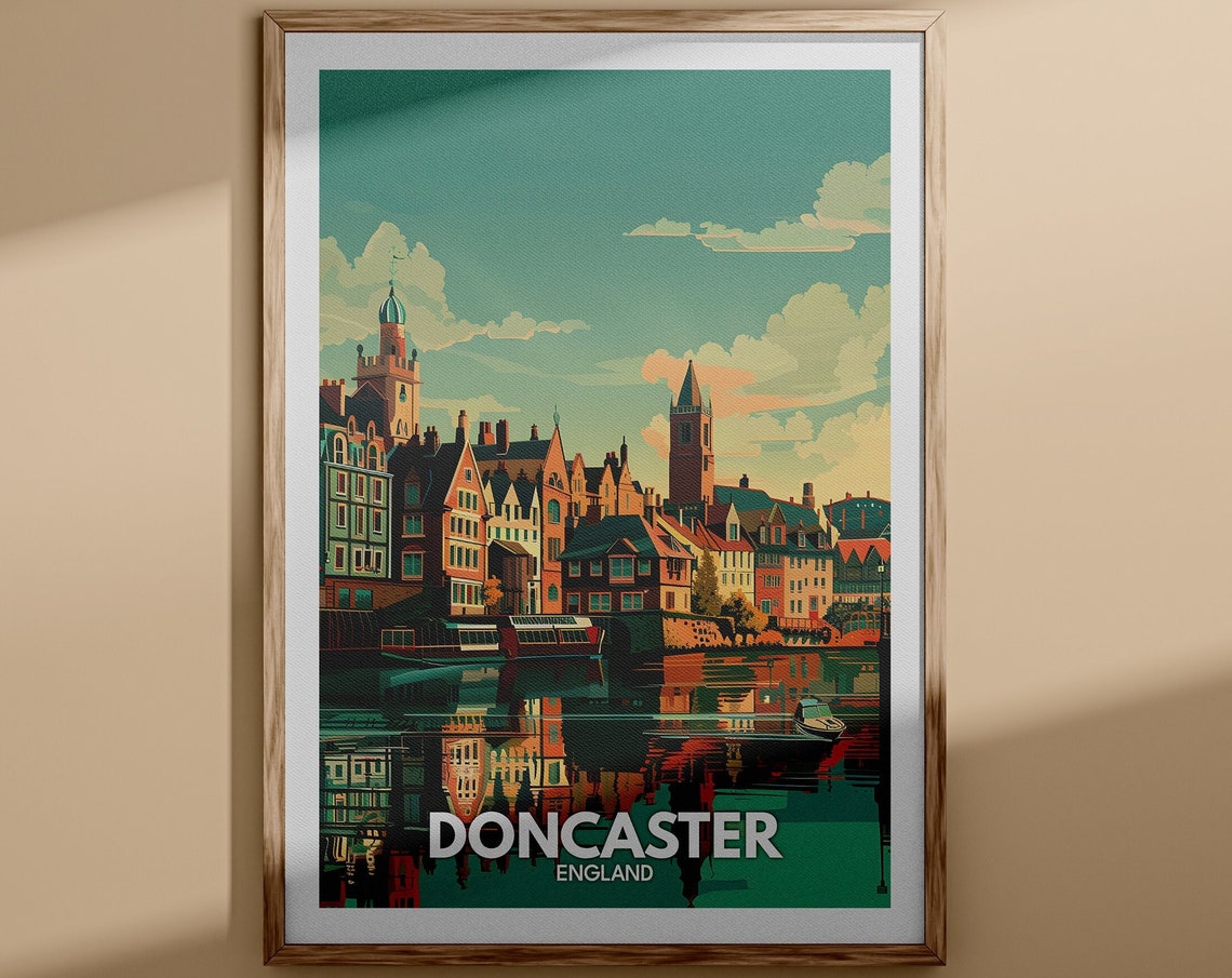 Doncaster Riverside Old Town Evening Reflections England Poster