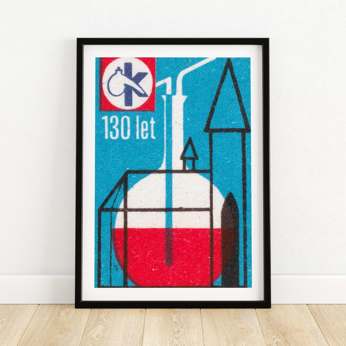 130 Let Czech Chemistry Anniversary Vintage Lab Flask Science Poster