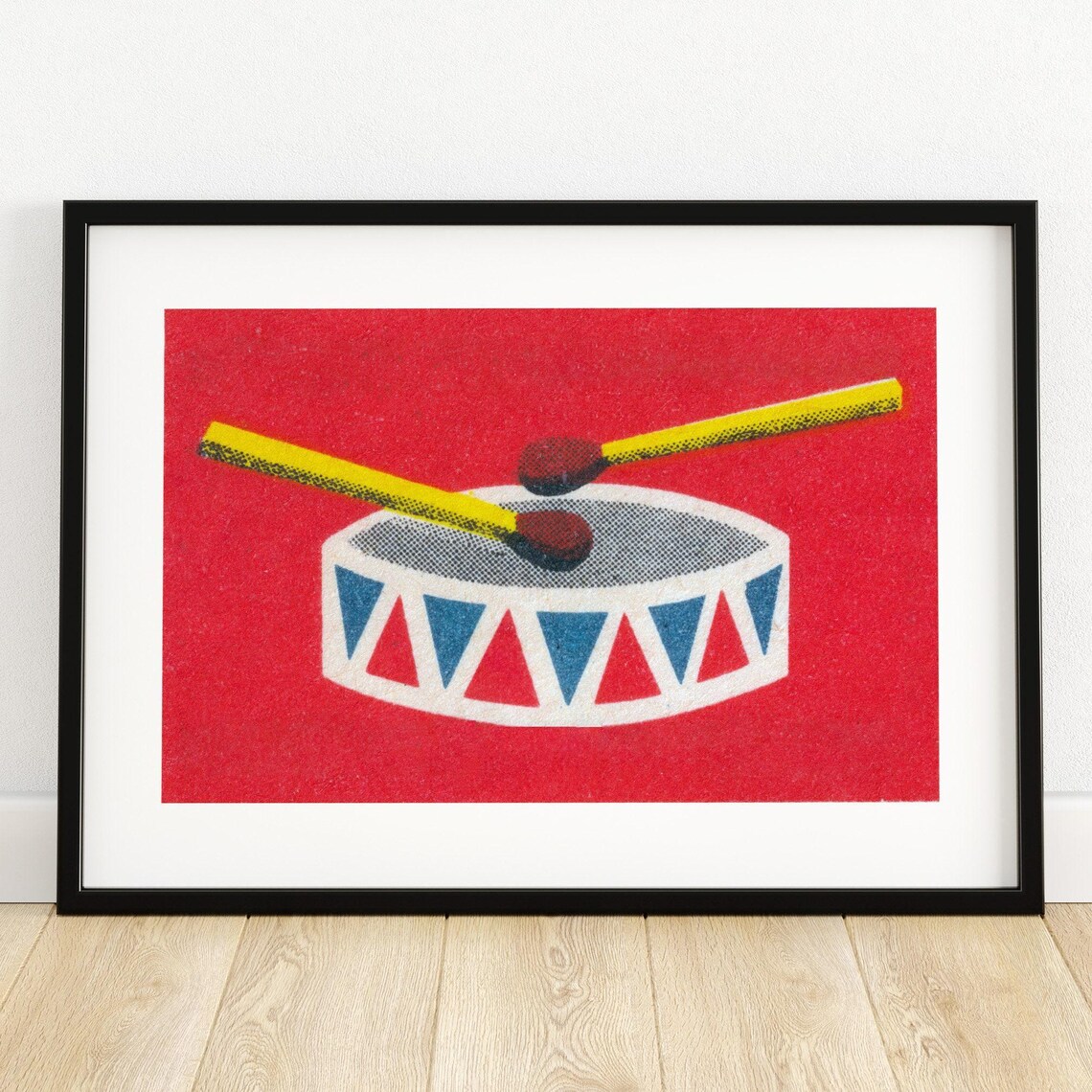 Drum Matchbox Vintage Eastern Europe Travel Poster