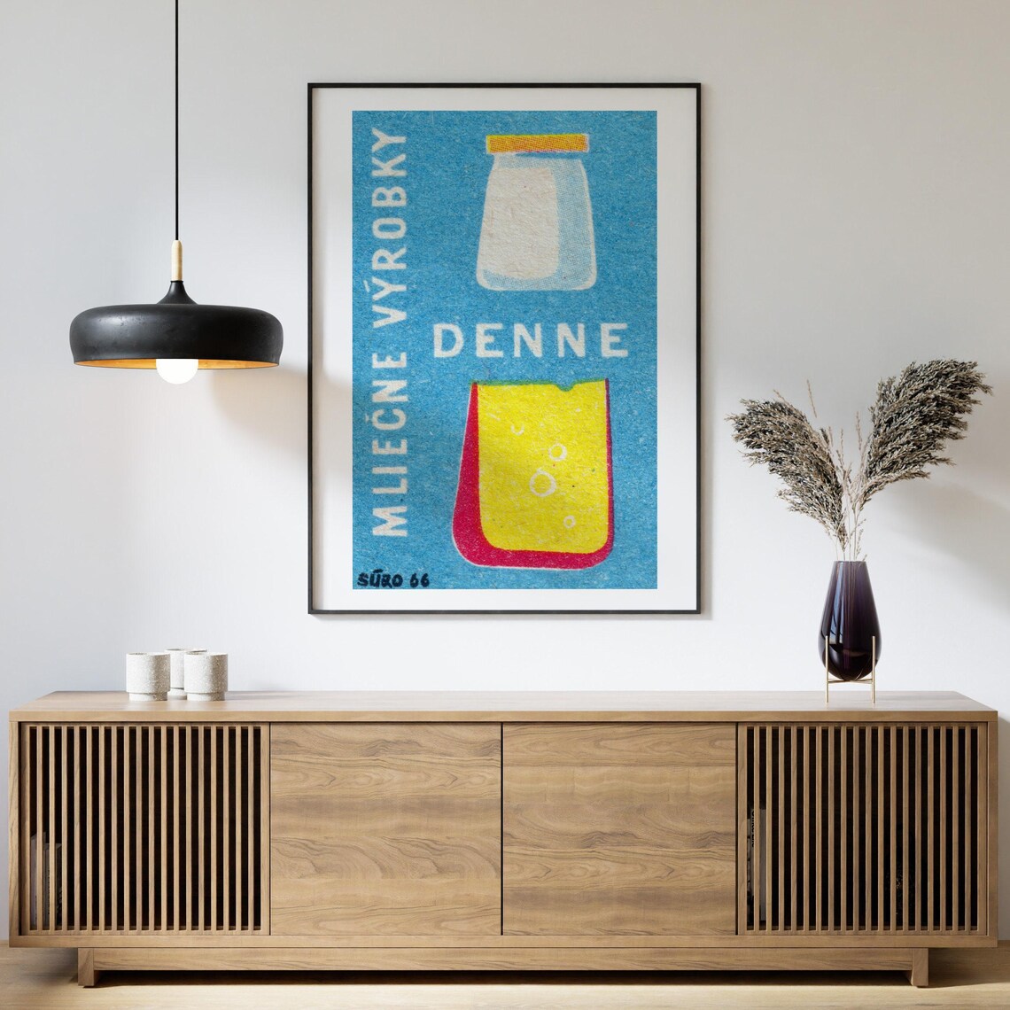 Dairy Products Daily Milk Butter Slovak Matchbox Kitchen Art Poster - Image 4