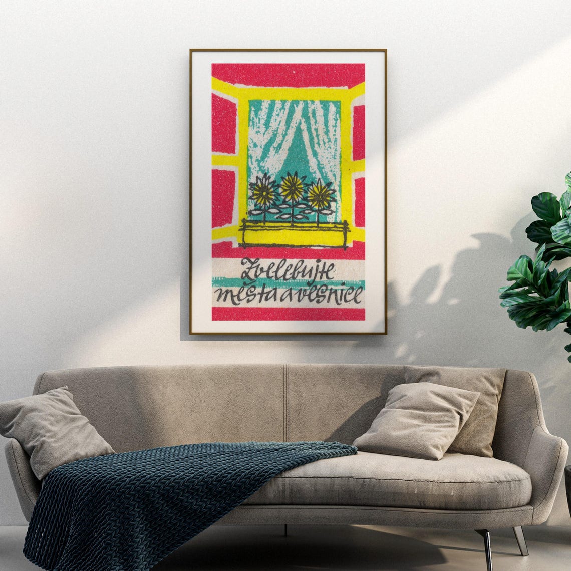 Beautify Towns And Villages Window Flowers Matchbox Label Poster - Image 3