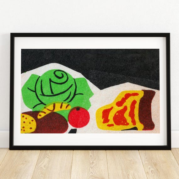 Vegetables And Meat Matchbox Print Aesthetic Wall Art Vintage Kitchen Art Matchbox Wall Poster Vintage Poster Print