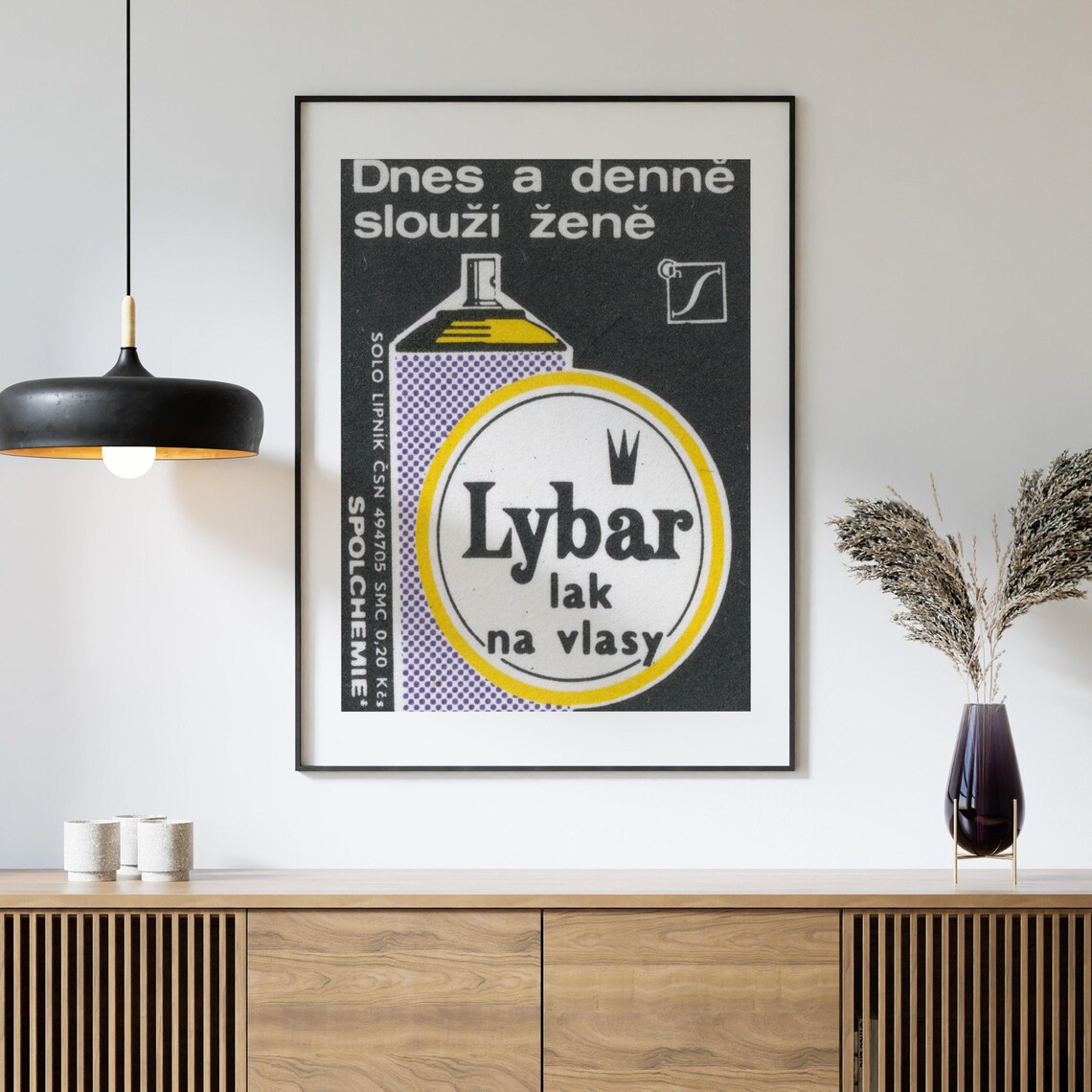 Lybar Hairspray For Women Daily Vintage Matchbox Label Poster - Image 4