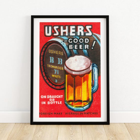 Barrel Of Beer Matchbox Print Czech Wall Art Vintage Czech Art Matchbox Wall Poster Vintage Poster Print