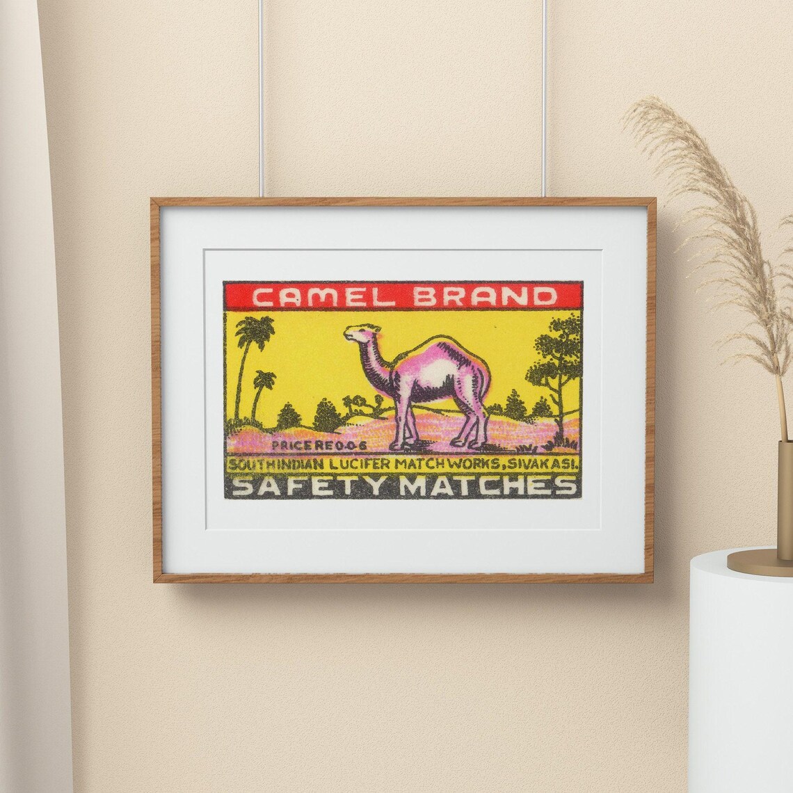 Camel Brand Vintage Indian Matchbox Label Desert Animal Poster - Image 2