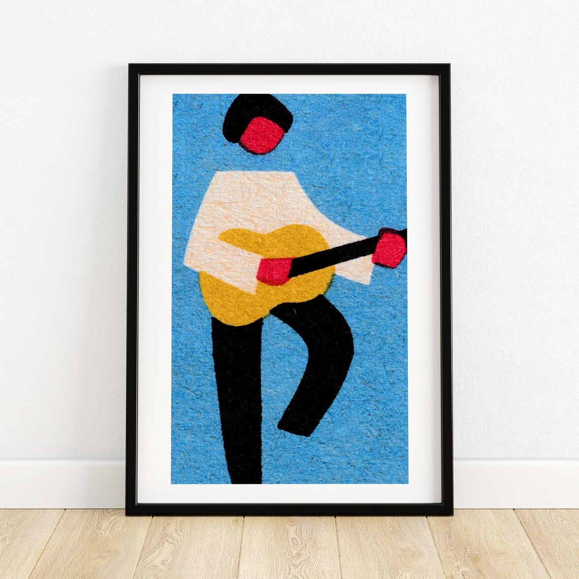 Guitar Player Matchbox Vintage Eastern Europe Poster