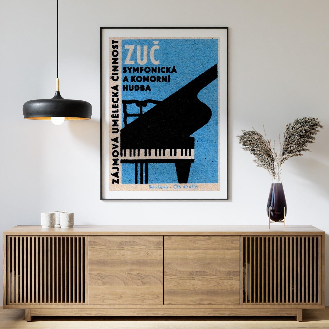 Symphonic Piano Matchbox Vintage Czech Art Print - Image 4