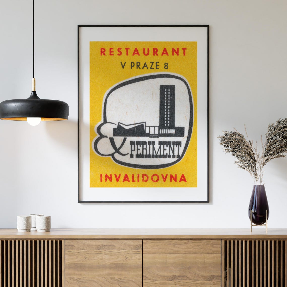 Experiment Restaurant Prague 8 Invalidovna Matchbox Label Poster - Image 4