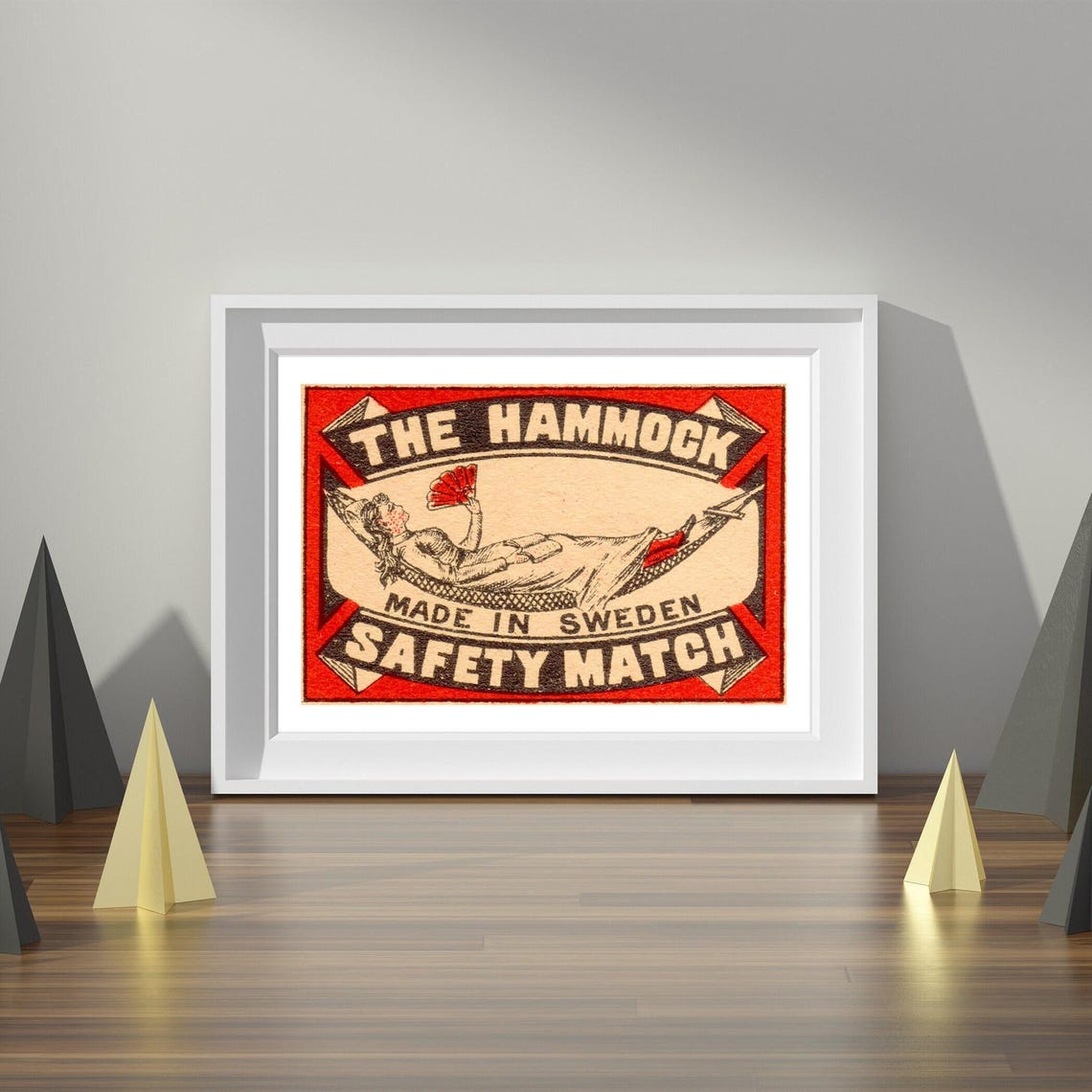 The Hammock Safety Match Vintage Swedish Matchbox Label Art Poster - Image 4