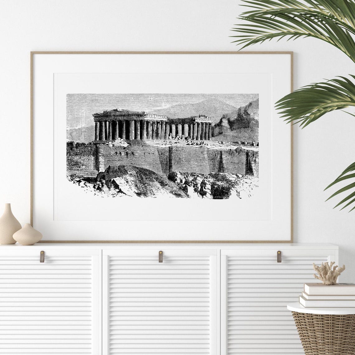 Parthenon Ruins Athens Acropolis Ancient Temple Engraving Poster - Image 2