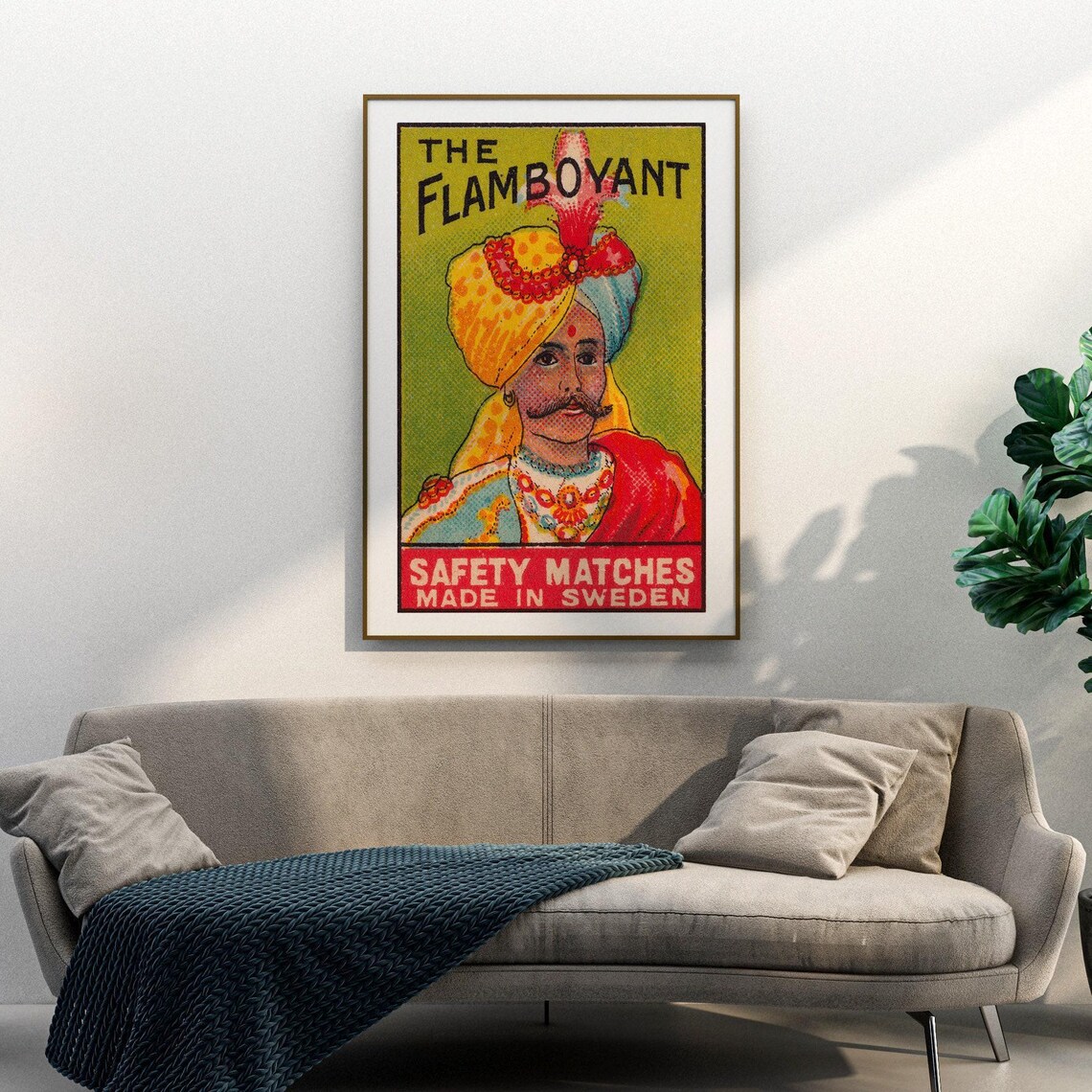 The Flamboyant Turbaned Indian Man Swedish Safety Matches Poster - Image 3