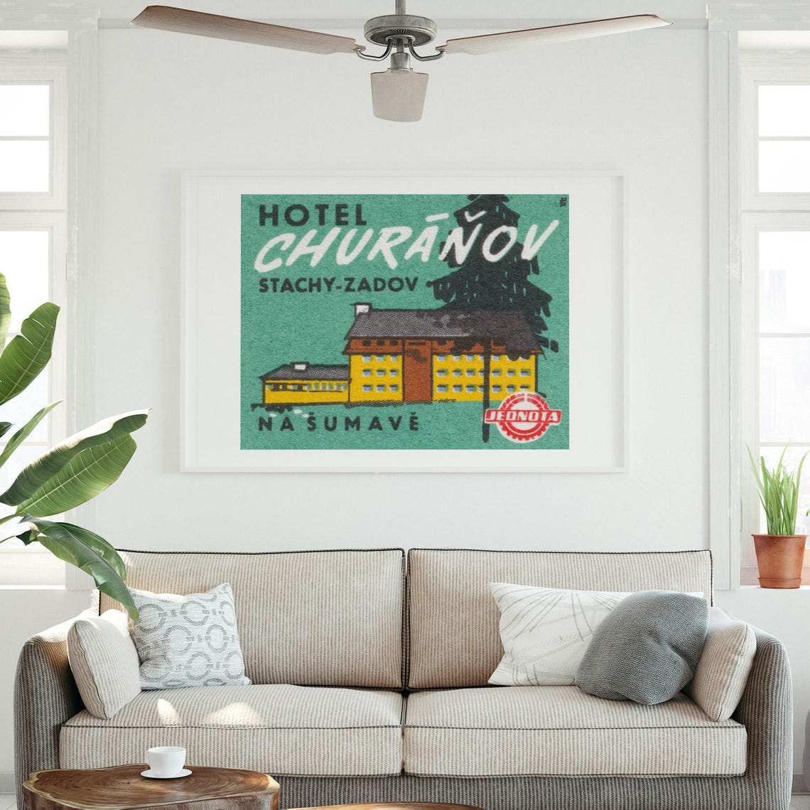 Hotel Churanov Sumava Jednota Matchbox Advertising Label Poster - Image 3