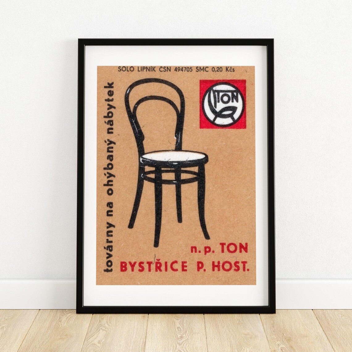 Curved Back Chair Matchbox Vintage Poster Print