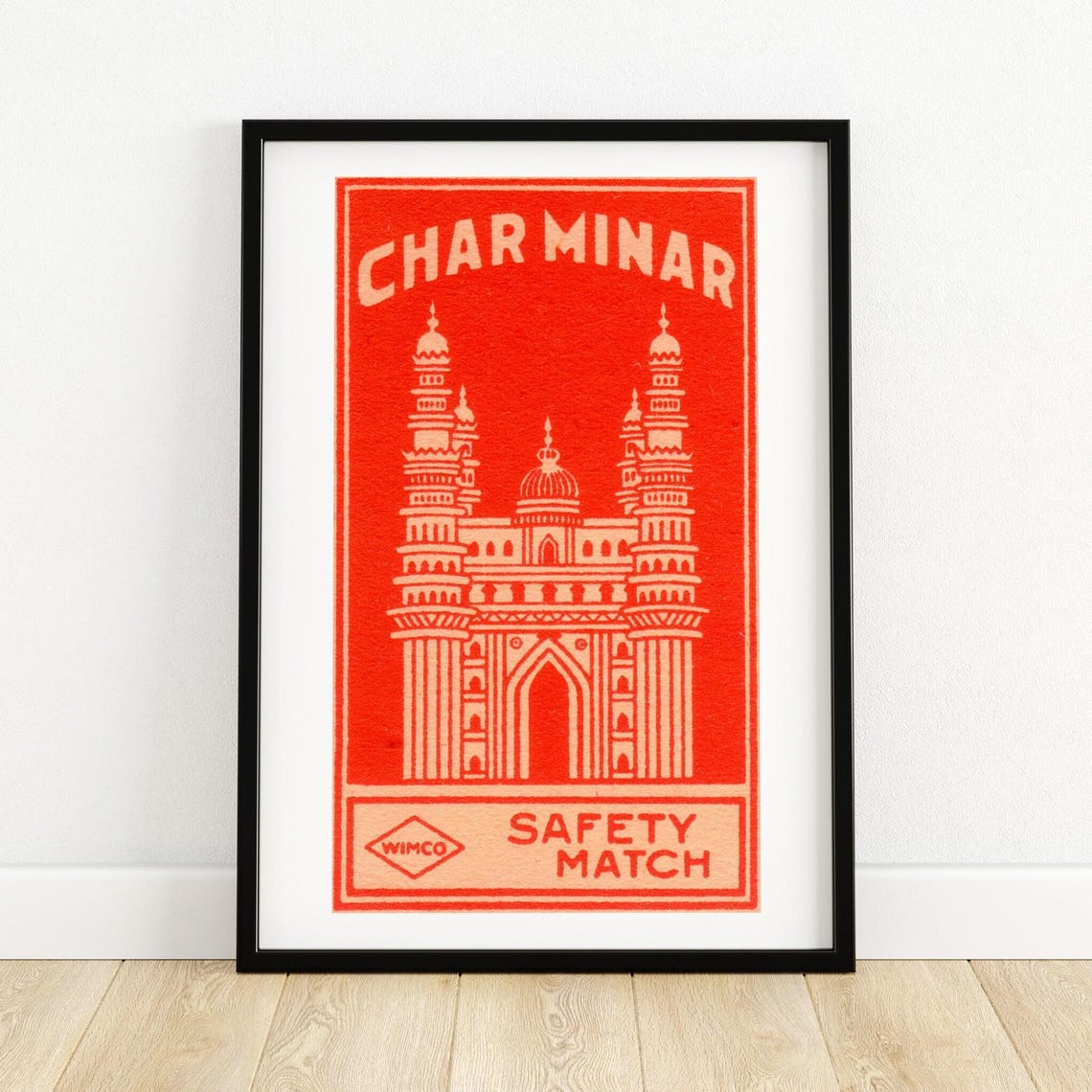 Char Minar WIMCO Safety Match Vintage Red Charminar Monument Poster