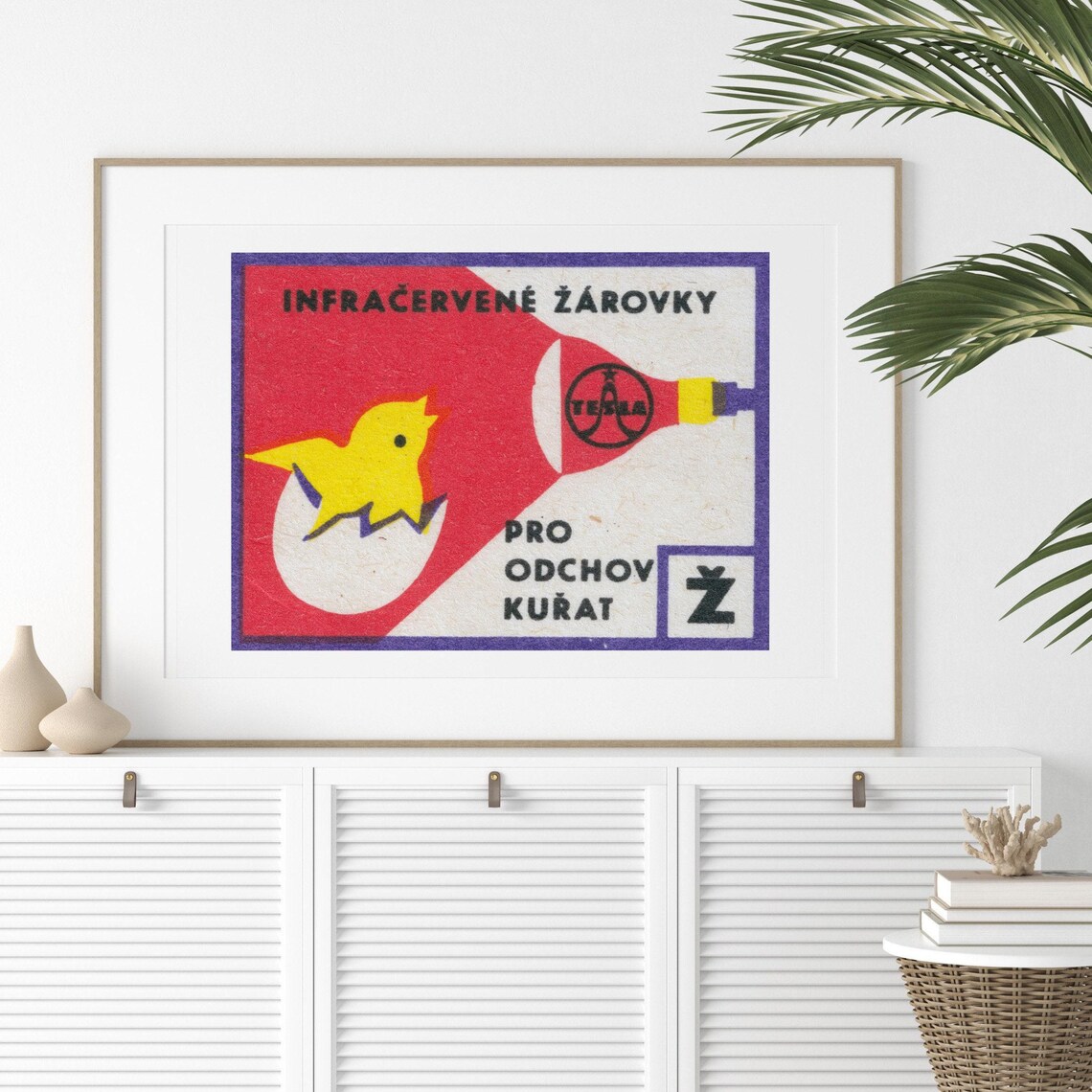 Tesla Infrared Bulbs for Chick Raising Vintage Matchbox Label Poster - Image 2