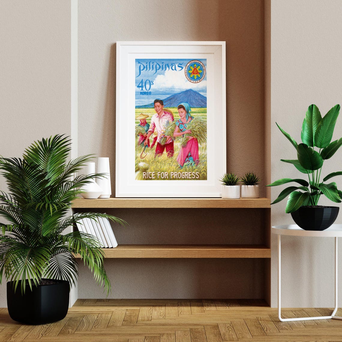 Pilipinas Rice for Progress Filipino Farmers Harvest Stamp Poster - Image 2