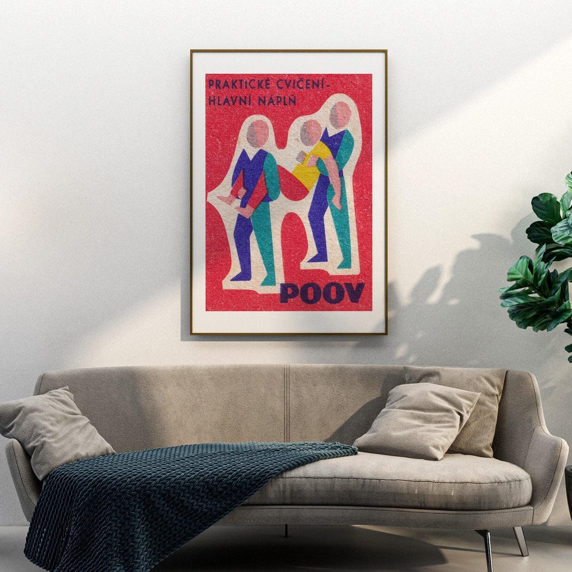 Practical Exercise Fitness Vintage Czech Matchbox Label Art Poster - Image 3