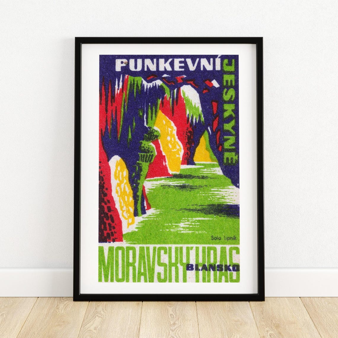 Punkevni Caves Moravian Karst Blansko Vintage Travel Art Poster