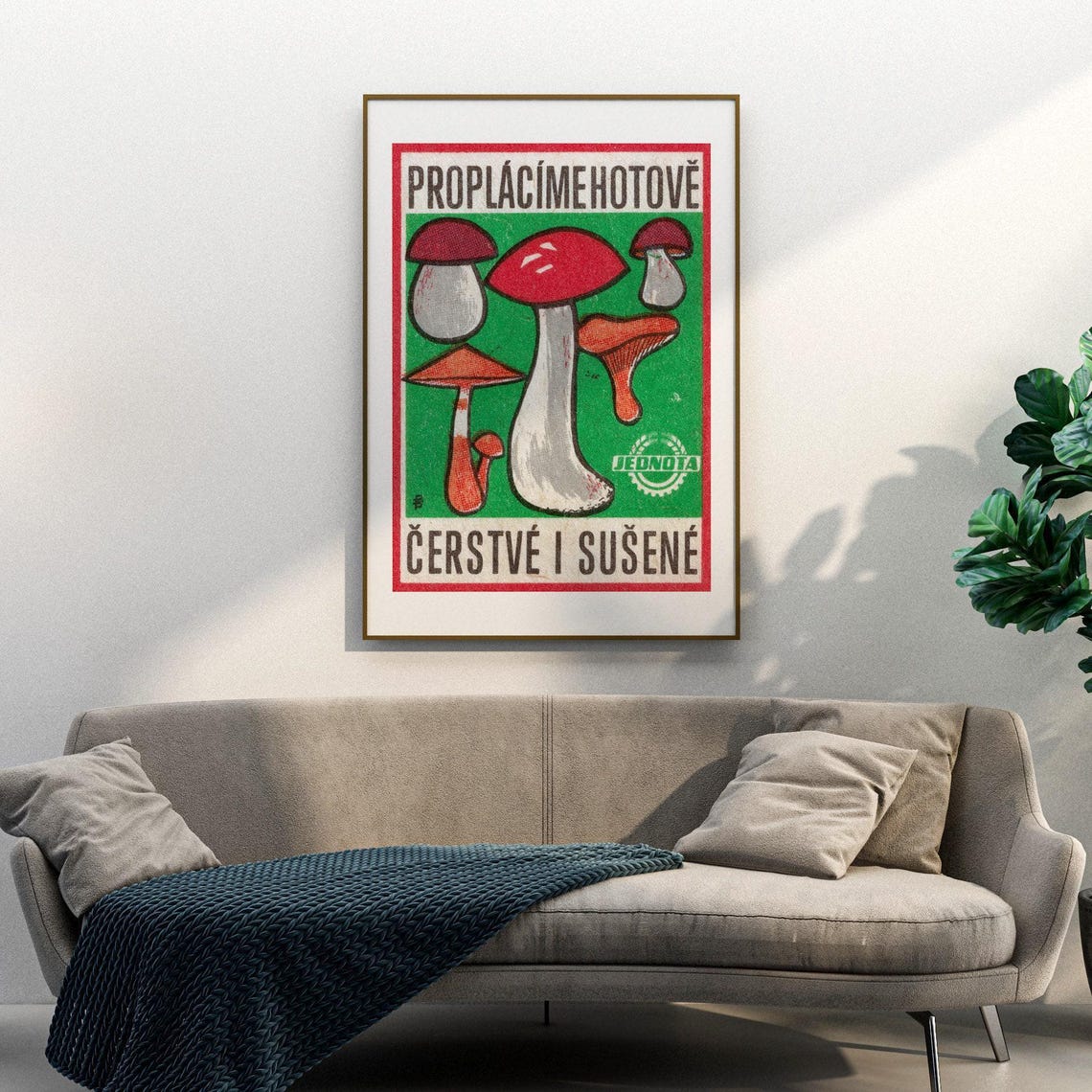 Proplacime Hotove Jednota Czech Fresh Dried Mushrooms Ad Poster - Image 3