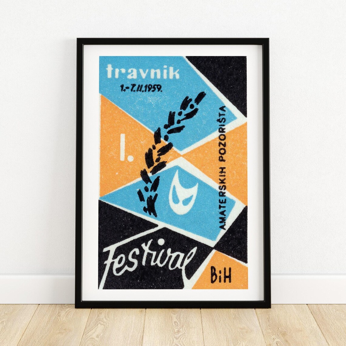 Theatre Festival Matchbox Vintage Eastern Europe Poster